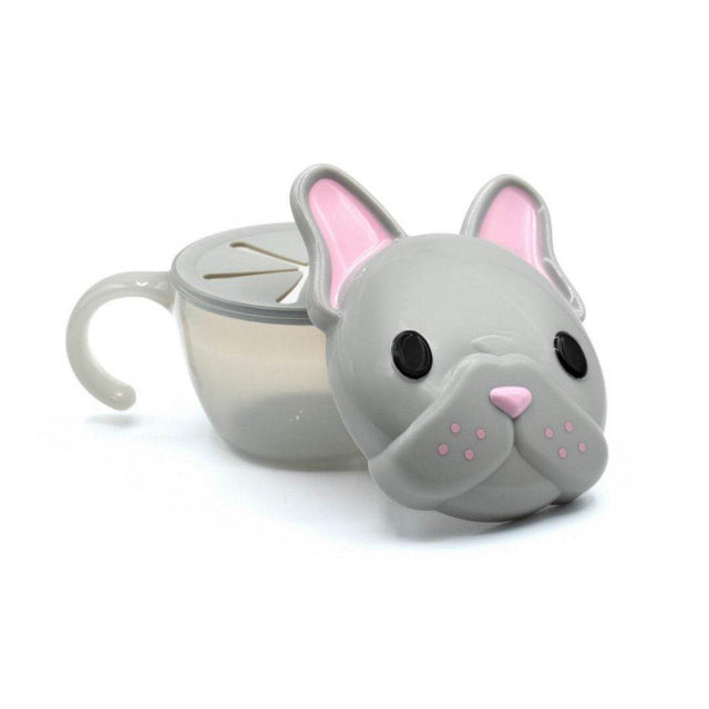 Melii Snack Container with Finger Trap - Bulldog Grey
