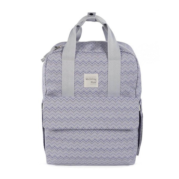 Zigzag Grey Backpack Diaper Changing Bag - BabyAmore