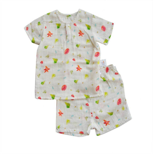 Tickle Tickle Organic Muslin Shorts and Tee Set, Wild Maple - BabyAmore