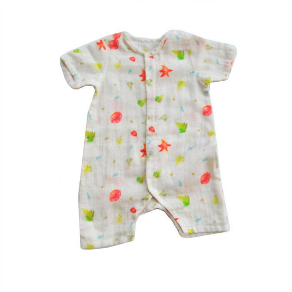 Tickle Tickle Organic Muslin Romper, Wild Maple - BabyAmore