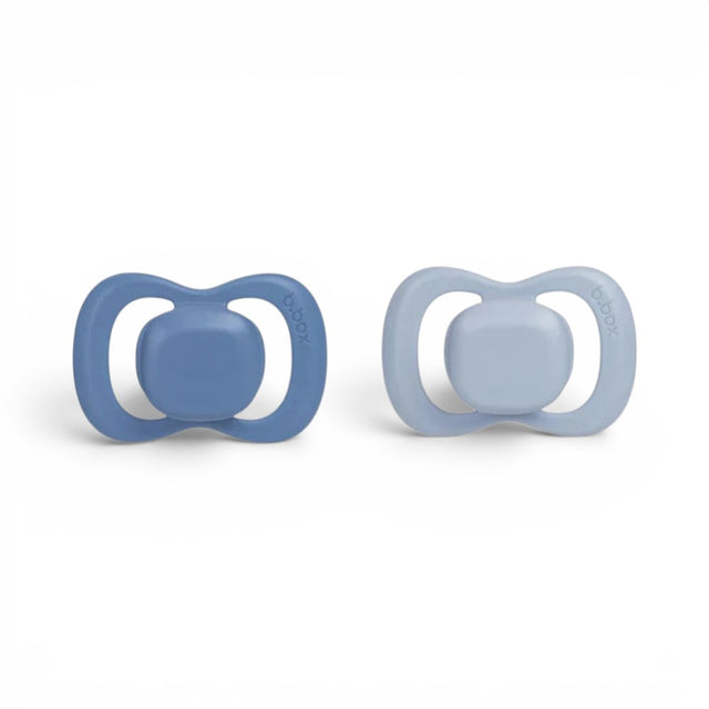 b.box Pacifier Intuitive Symmetrical Silicone Teat-Pack of 2-Ocean & Sky