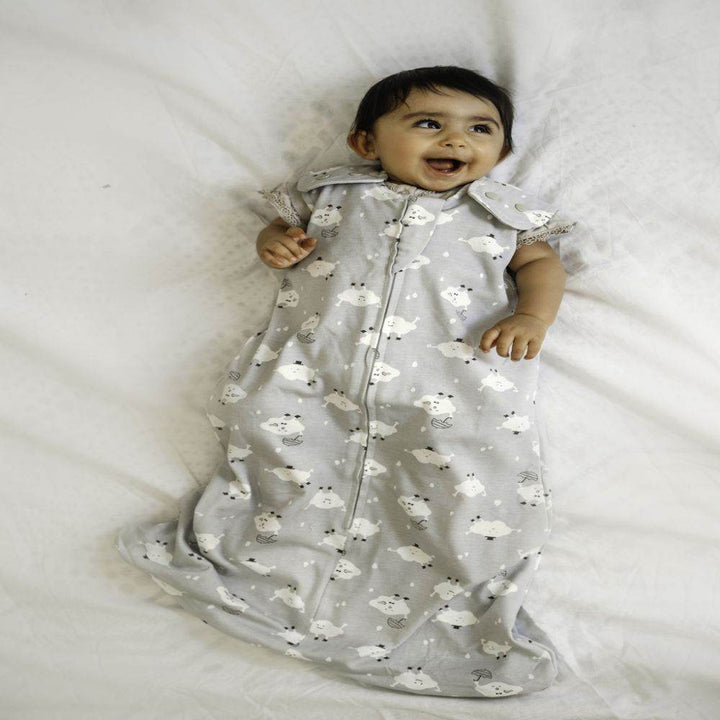Tickle Tickle Organic Cotton Sleeping Bag, 1.0 TOG HappyCub/Cloud9 - BabyAmore