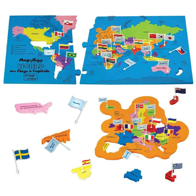 Imagi Make Mapology World with Flags & Capitals