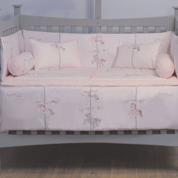 Blooms and Butterflies Merry Go Round Pink Full Bedding Set