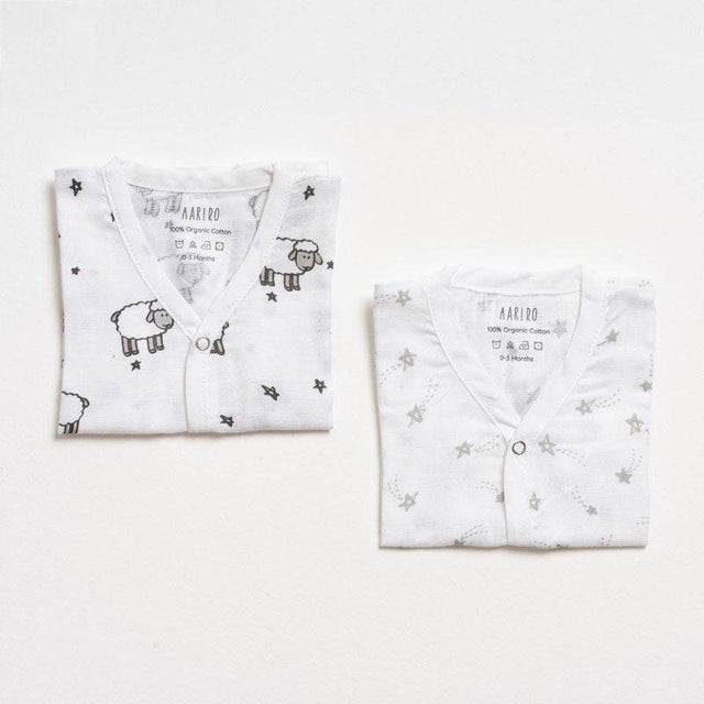 Aariro Muslin Jabla set - Counting Sheep(2 Pcs)