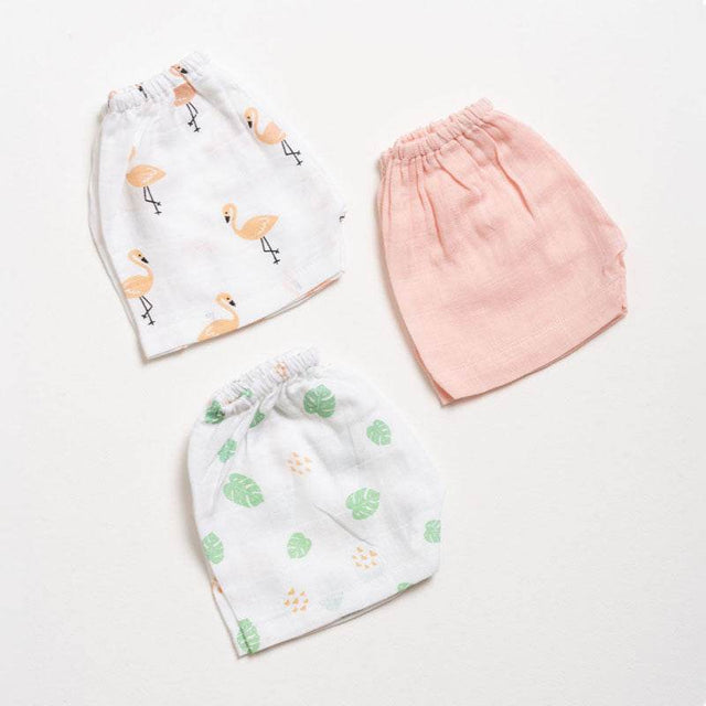 Aariro Muslin Shorts - Tropical Flamingo (3pcs)