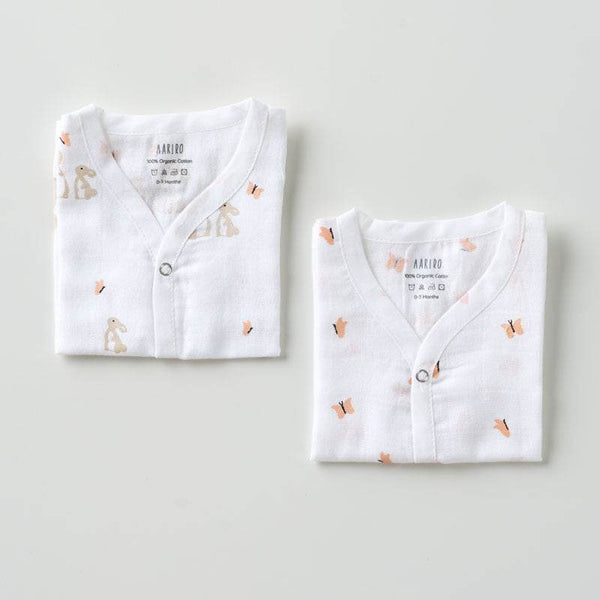 Aariro Muslin Jabla set - Honey Bunny (2 Pcs) - BabyAmore