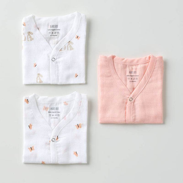 Aariro Muslin Jabla set - Honey Bunny (3 Pcs) - BabyAmore