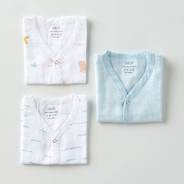 Aariro Muslin Jabla set - Under the Sea (3 Pcs) - BabyAmore