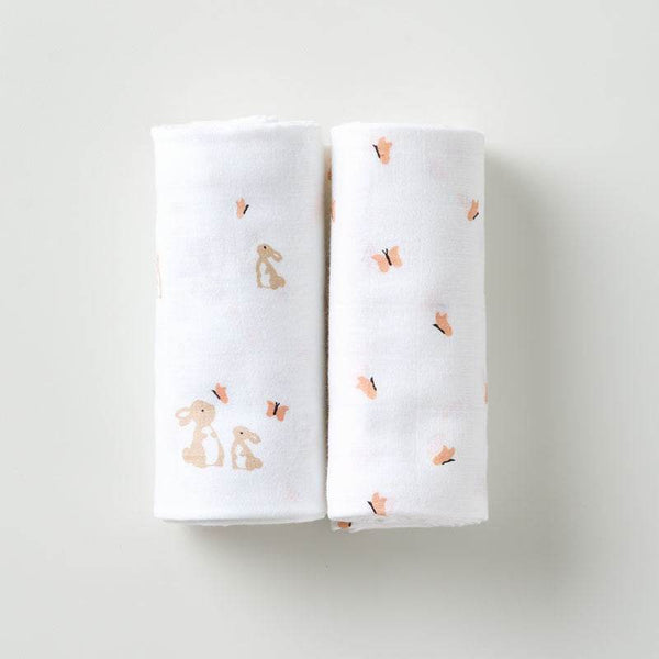 Aariro Muslin Swaddle - Honey Bunny - BabyAmore