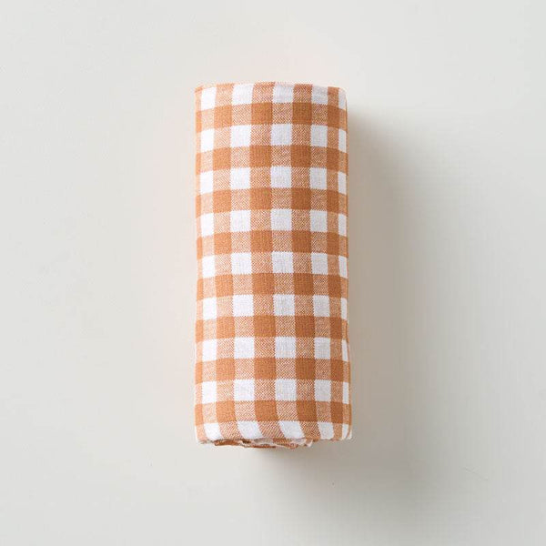 Aariro Swaddle - Gingham Checks Brown - BabyAmore