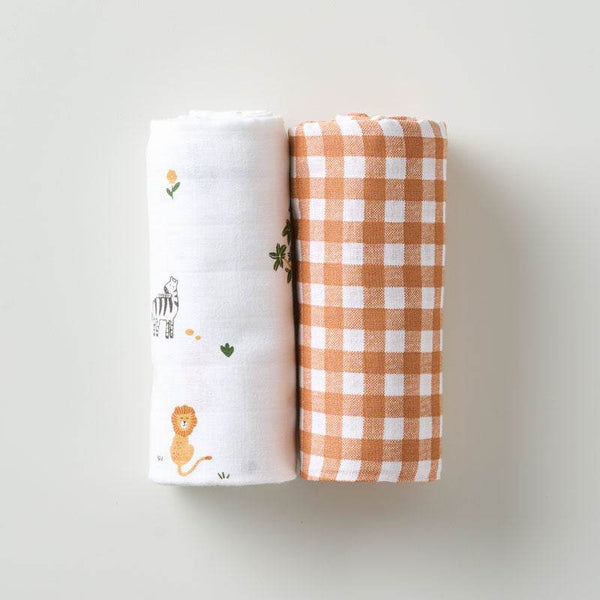 Aariro Muslin Swaddle - Wild Safari - BabyAmore