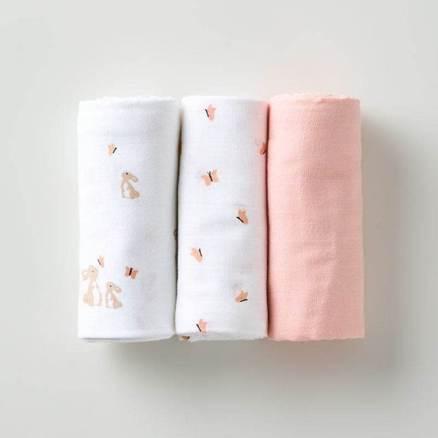 Aariro Muslin Swaddle - Honey Bunny (Set of 3)