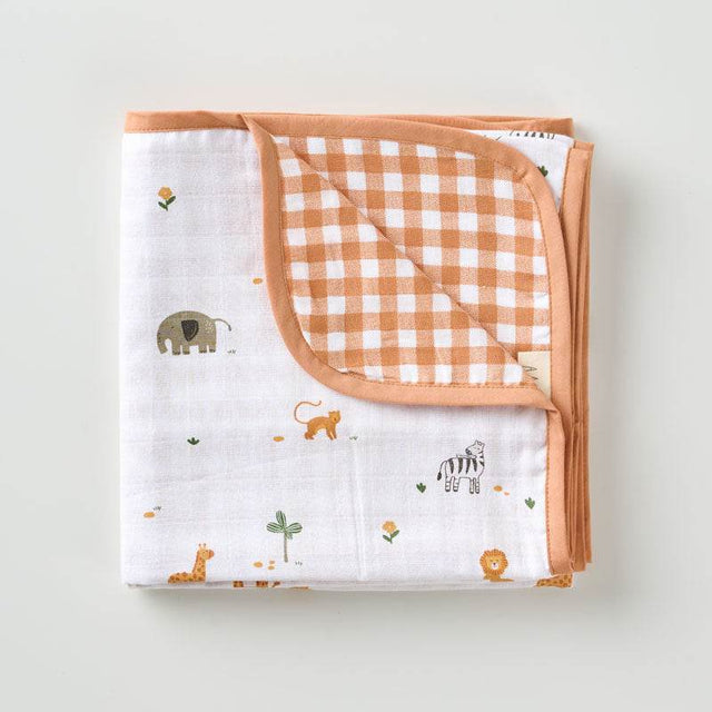 Aariro Reversible Muslin Blanket - Wild Safari