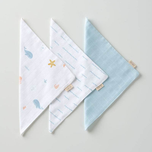 Aariro Muslin Washcloth - Under the Sea (3pcs) - BabyAmore