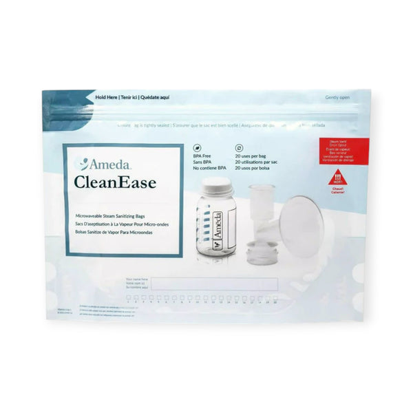 Ameda CleanEase Microwaveable Steam Sterilizer Bags, Pack of 7-20 Times Uses Per Bag
