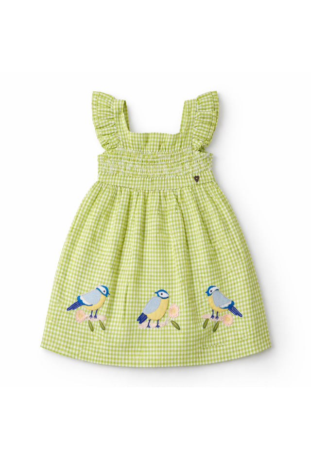 Nuberry Sunny Cotton Bird Embroidery Dress for Girls