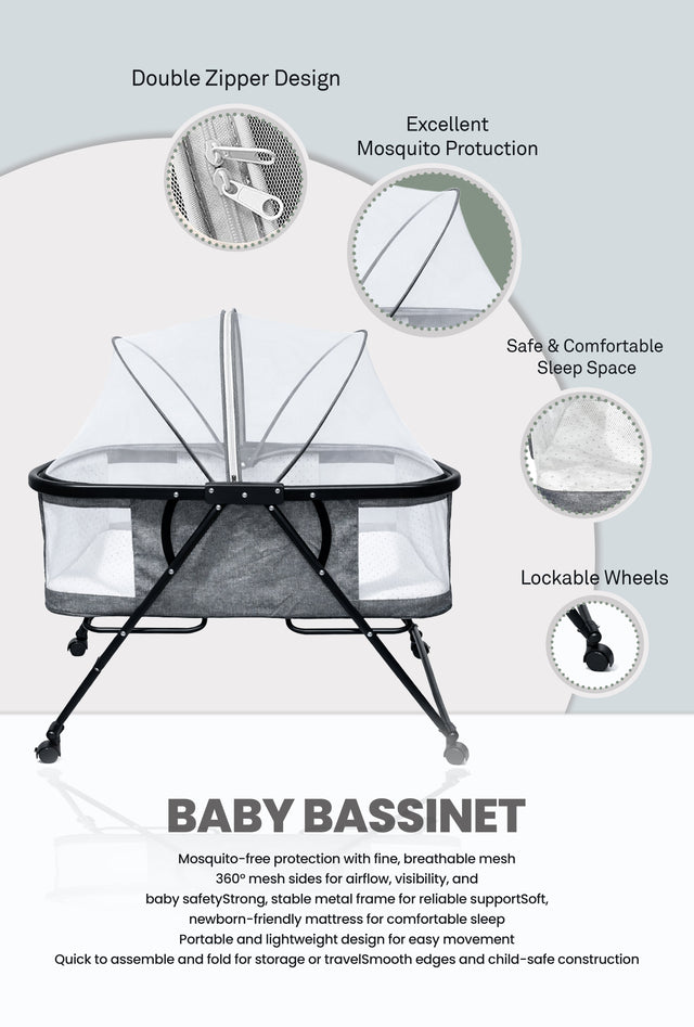 Nuberry Portable Baby Bassinet ☁️ Comfortable Newborn Nest