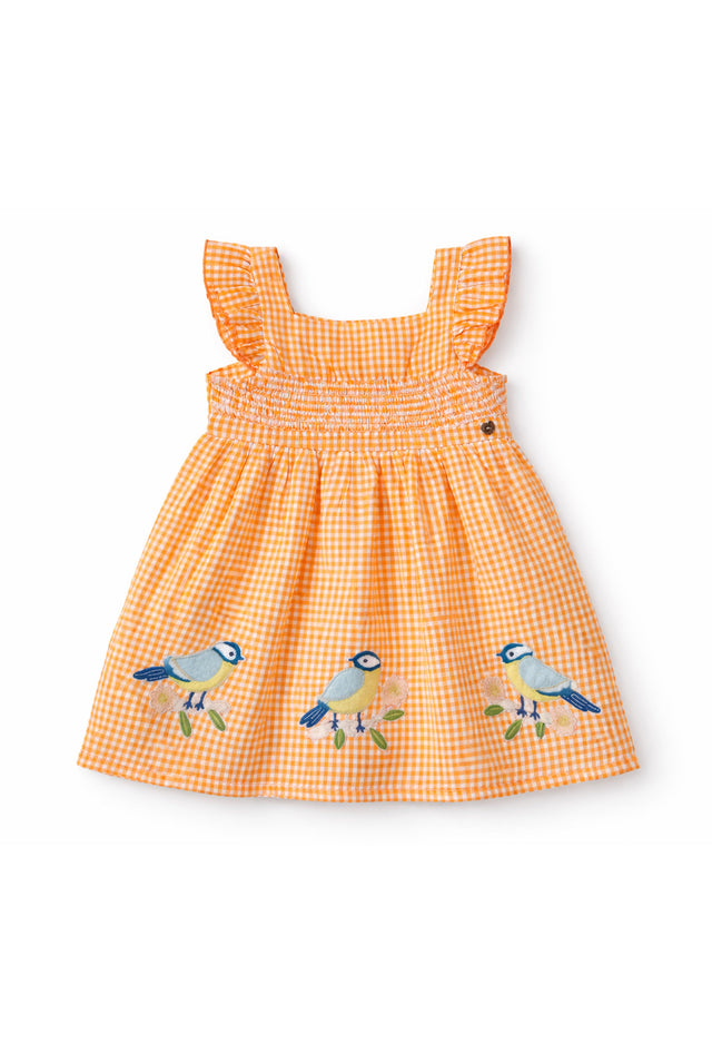 Nuberry Sunny Cotton Bird Embroidery Dress for Girls