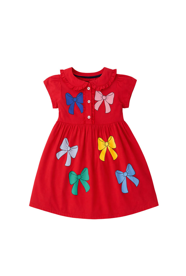 Nuberry Colourful Bow Everyday Dress for Girls