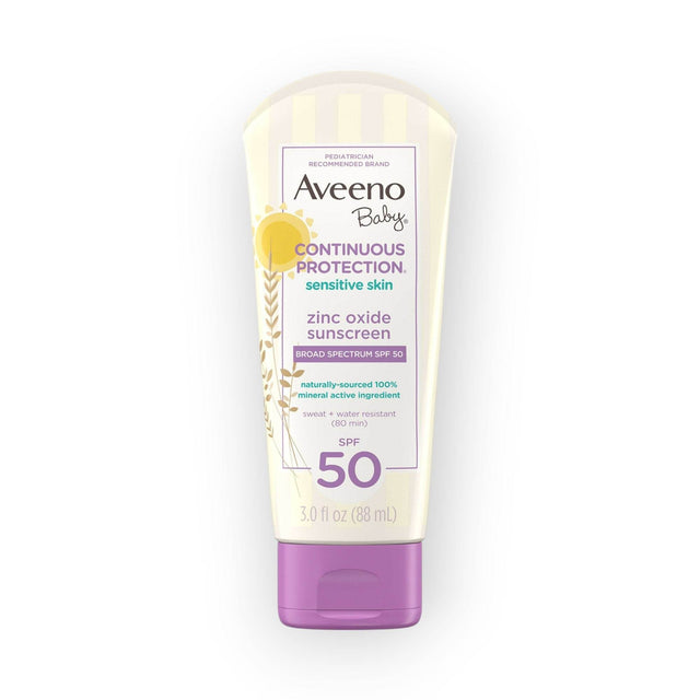 Aveeno Baby Continuous Protection Sensitive Skin Zinc Oxide Sunscreen, 88 ml
