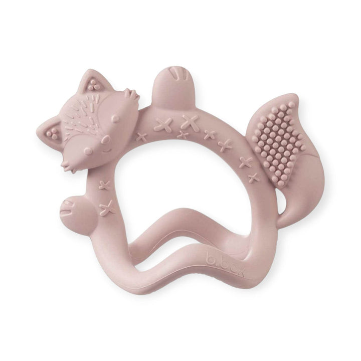 B.box Silicone Wrist Teether Fox Blush Pink, 3m+ - BabyAmore