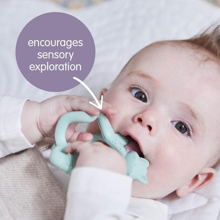 B.box Silicone Wrist Teether Fox Blush Pink, 3m+ - BabyAmore