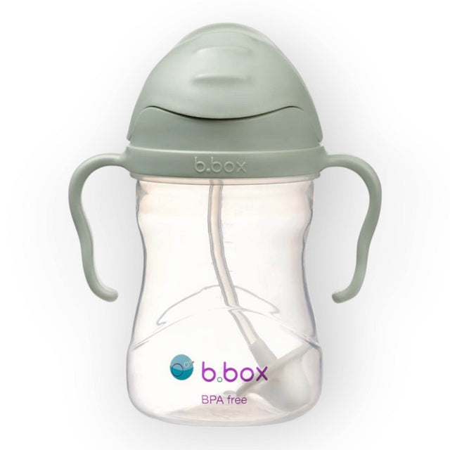 b.box Weighted Straw Sippy Cup 240ml Sage Green