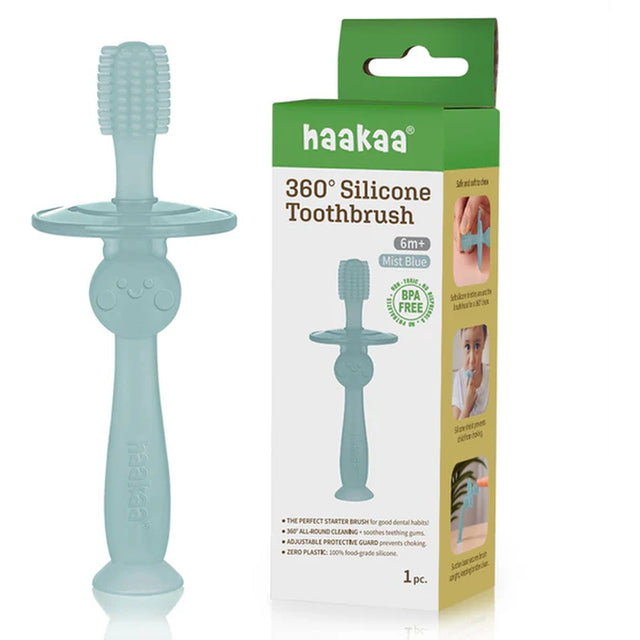 Haakaa 360° Silicone Toothbrush – Soft All-Round Bristles for Infant Oral Care