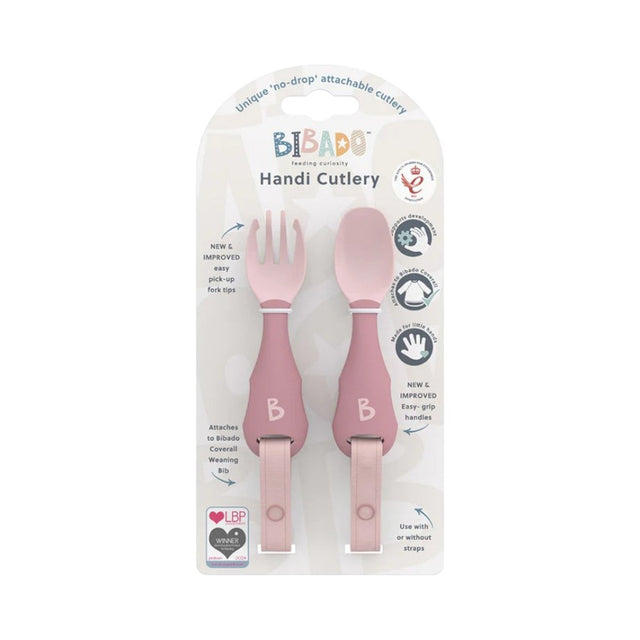 BiBaDo Handi Cutlery Set for Baby - Easy-Grip Spoon & Fork with Attachable Straps