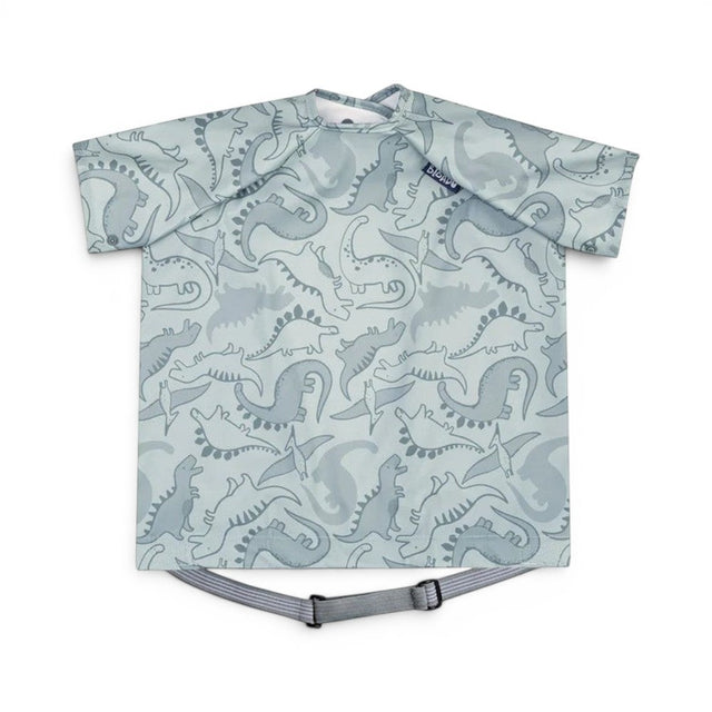 Bibado Short Sleeve Coverall Weaning Bib-Stain & Waterproof with Adjustable Straps-Dino Roar-For Infants