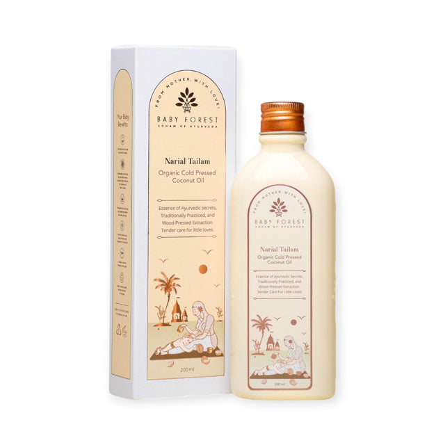 Baby Forest Narial Tailam Organic Cold Pressed Coconut Oil Skin And Hair Care - 200 ml