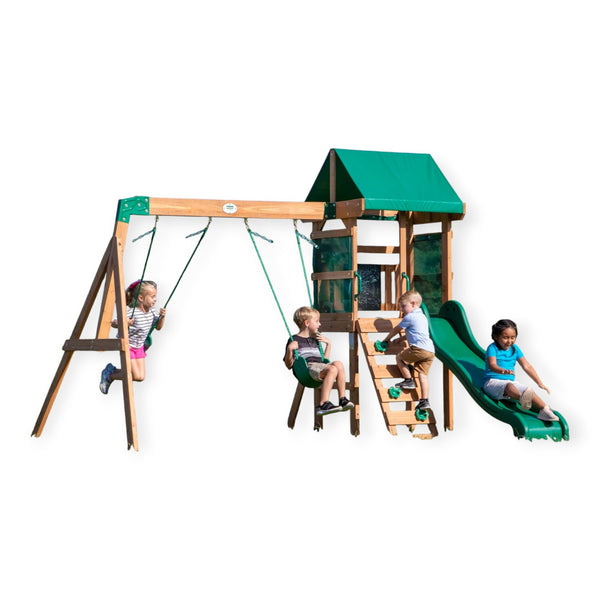 Backyard Discover Buckley Hill Playtower with Swing and Slide