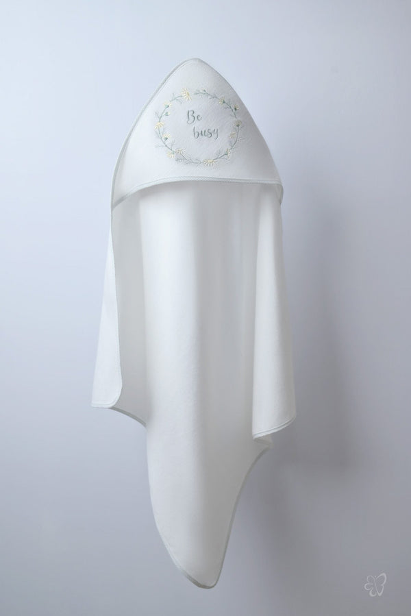 Blooms and Butterflies Be Busy Hooded Towel
