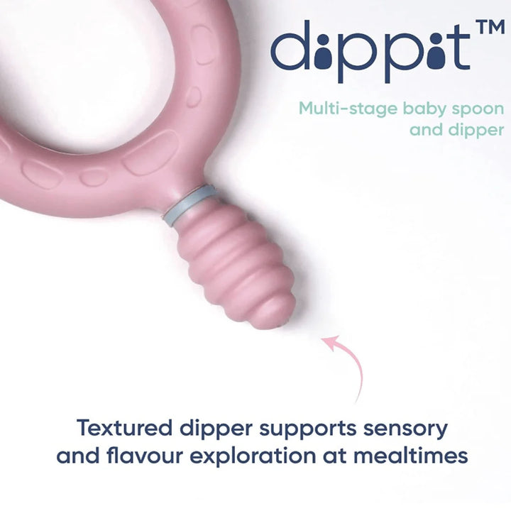 Bibado Dippit Multi stage Baby Weaning Spoon and Dipper Blush - Pack o ...