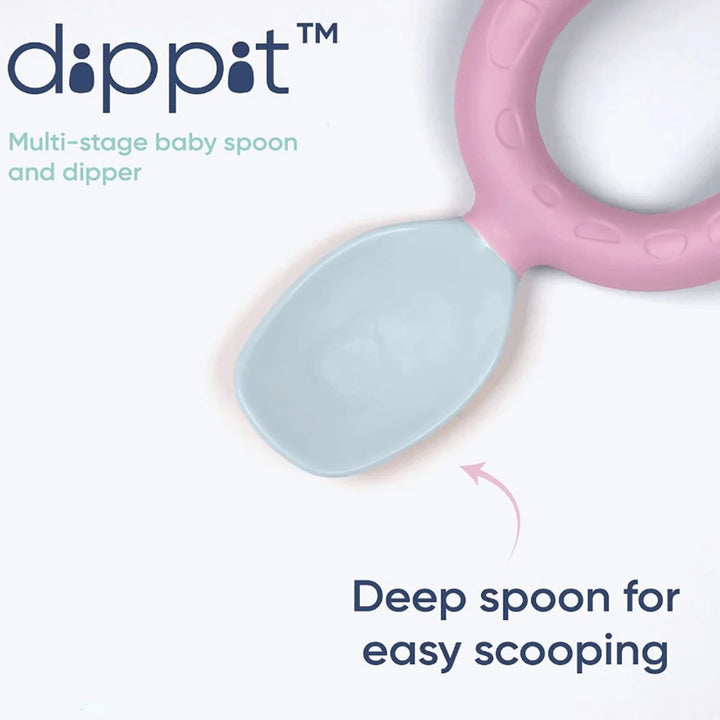 Bibado Dippit Multi stage Baby Weaning Spoon and Dipper Blush - Pack o ...
