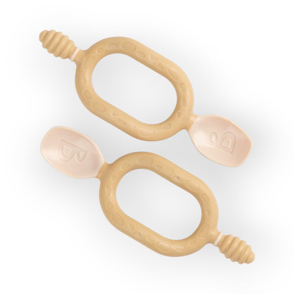 Bibado Dippit Multi stage Baby Weaning Spoon and Dipper Fawn - Pack of 2