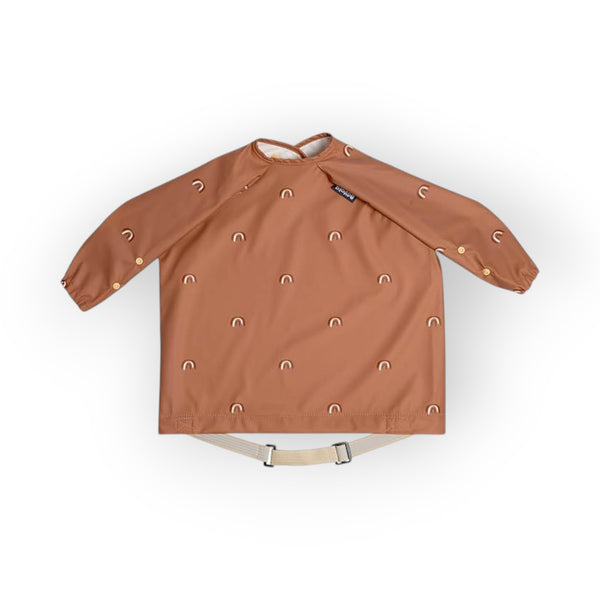 Bibado Long Sleeve Coverall Weaning Bib Chasing Rainbows Brown