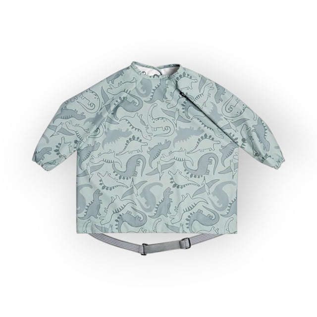 Bibado Long Sleeve Coverall Weaning Bib Dino Roar Grey