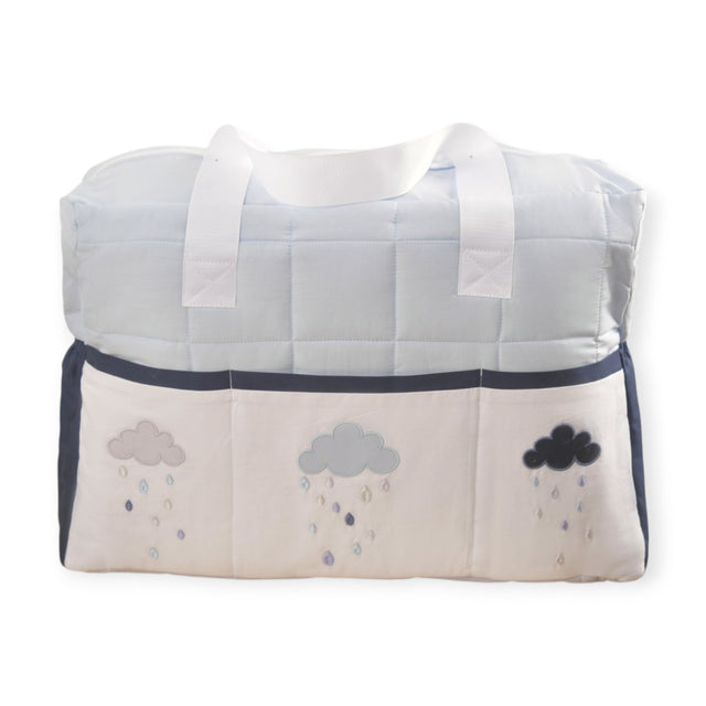 Blooms and Butterflies Rainy Blue Large Bag