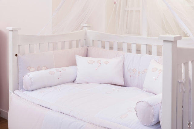 Blooms and Butterflies Cloudy Pink Bolster Pillowcase
