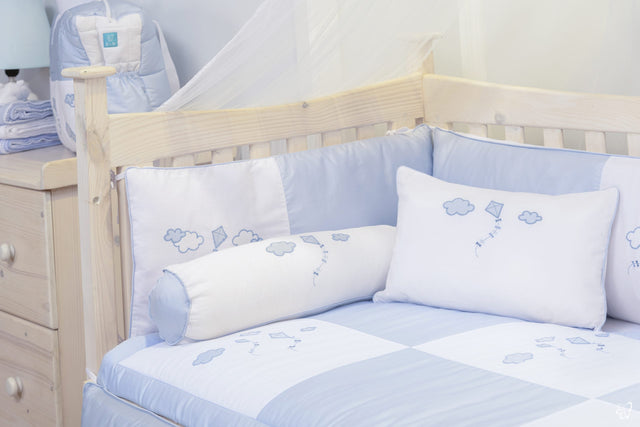 Blooms and Butterflies Cloudy Blue Bolster Pillowcase