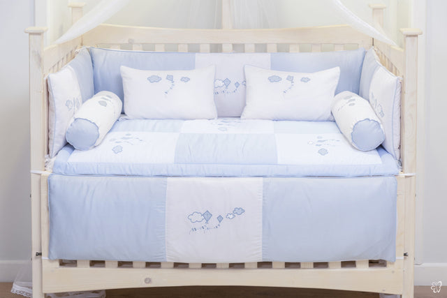 Blooms and Butterflies Cloudy Blue Bolster Pillowcase