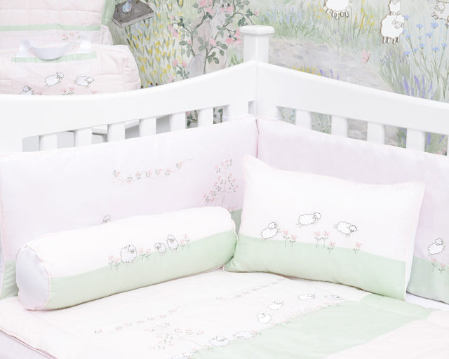 Blooms and Butterflies Lambs in Meadow Bolster Pillowcase