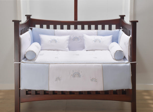 Blooms and Butterflies Rainbow Blue Rectangle Pillowcase