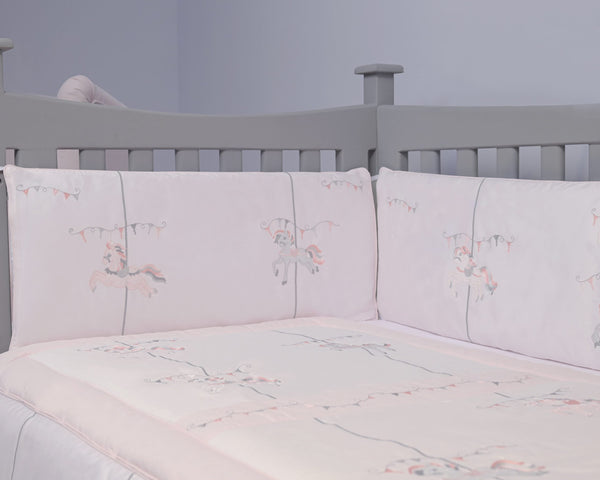 Blooms and Butterflies Merry Go Round Bumper Set Girl