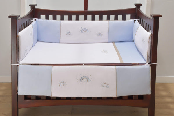 Blooms and Butterflies Rainbow Blue Cot Sheet