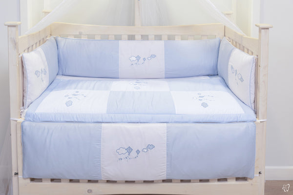 Blooms and Butterflies Cloudy Blue Bumper Set