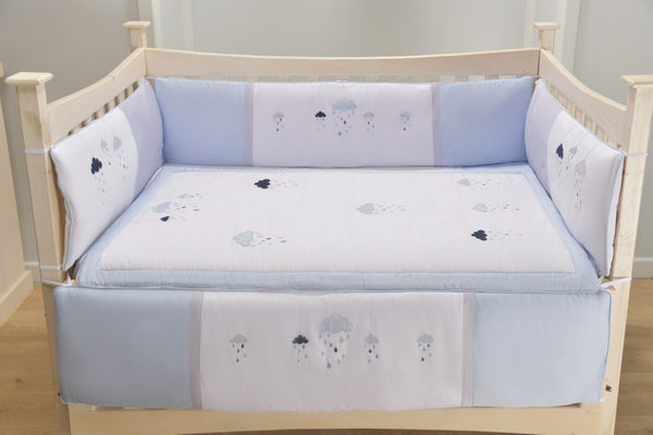 Blooms and Butterflies Rainy Blue Bumper Set