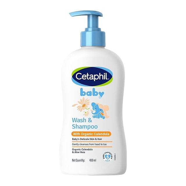 Cetaphil Baby wash & Shampoo Organic Calendula, 400ml